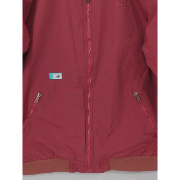 LL Bean Jacket Mens L Tall Burgundy Fleece Lined Warm Up Casual Outdoor Gorpcore - Picture 4 of 8